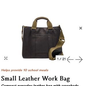 FEED small leather work bag in black